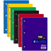 BAZIC 5-Subject Spiral Notebook