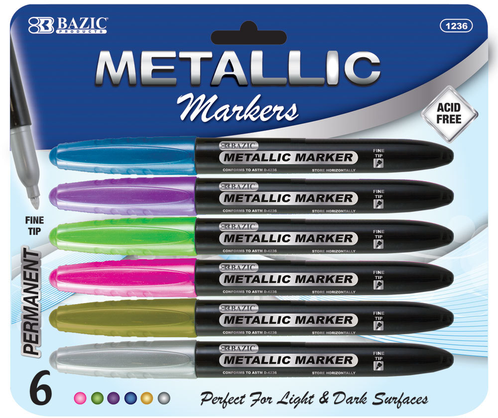 Wholesale Bazic 6 Metallic Markers(12x.87)