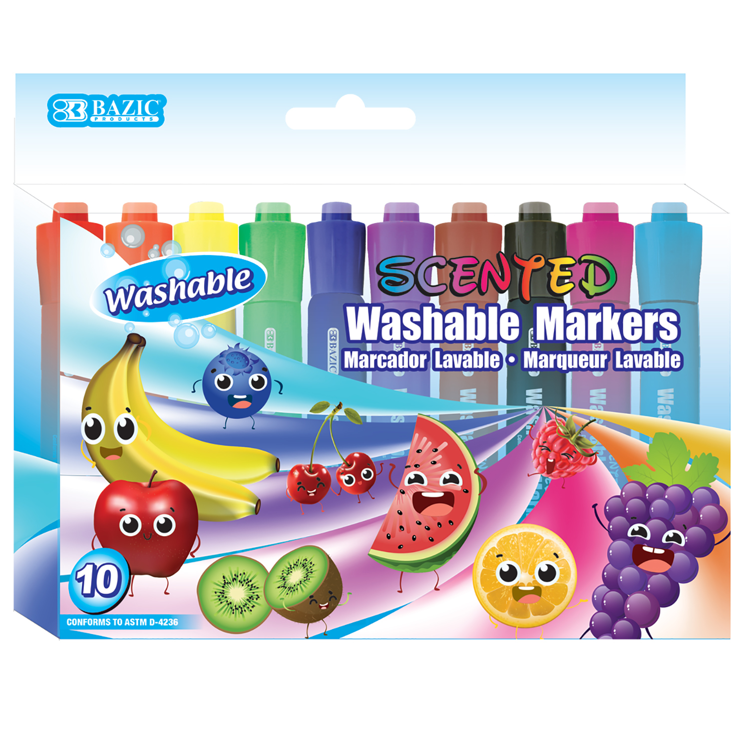 Wholesale Bazic 10 Color Washable Scented Markers(24x.84)