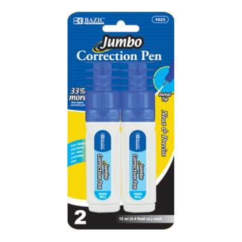BAZIC 12ml Metal Tip Jumbo Correction Pen (2/Pack)(144x$1.47)