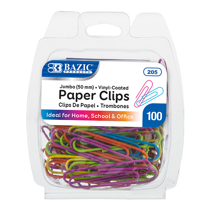 Wholesale Bazic Jumbo (50MM) Color Paper Clips (100 / Pack)(24xalt=