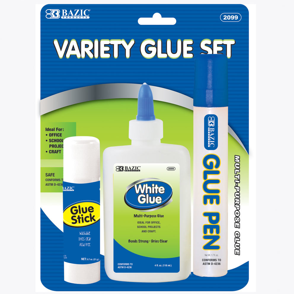 Wholesale Bazic Assorted Glue Sets - 3 / Pack(24x.34)