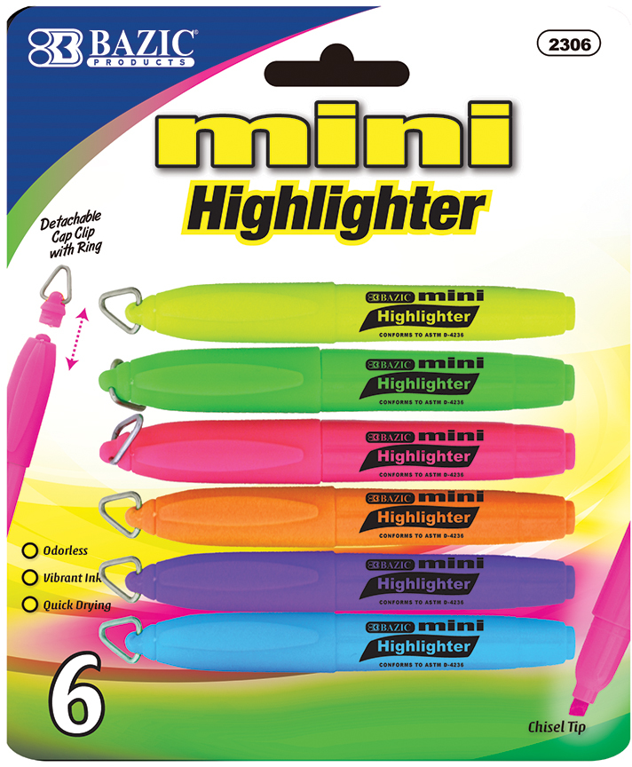 Wholesale Mini Highlighters 6 Count DollarDays