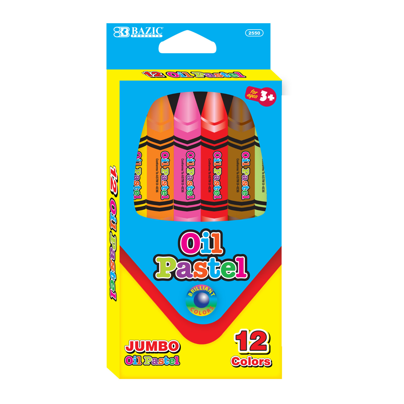 Bulk Jumbo Oil Pastels 12 Colors, 144 Packs