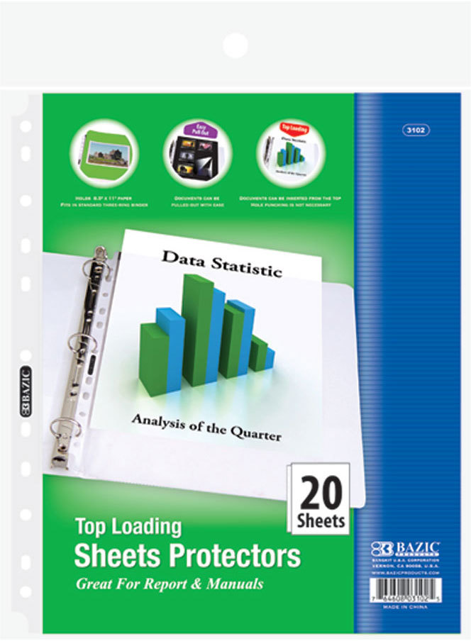 Wholesale Bazic Top Loading Sheet Protectors - 20 / Pack(36xalt=