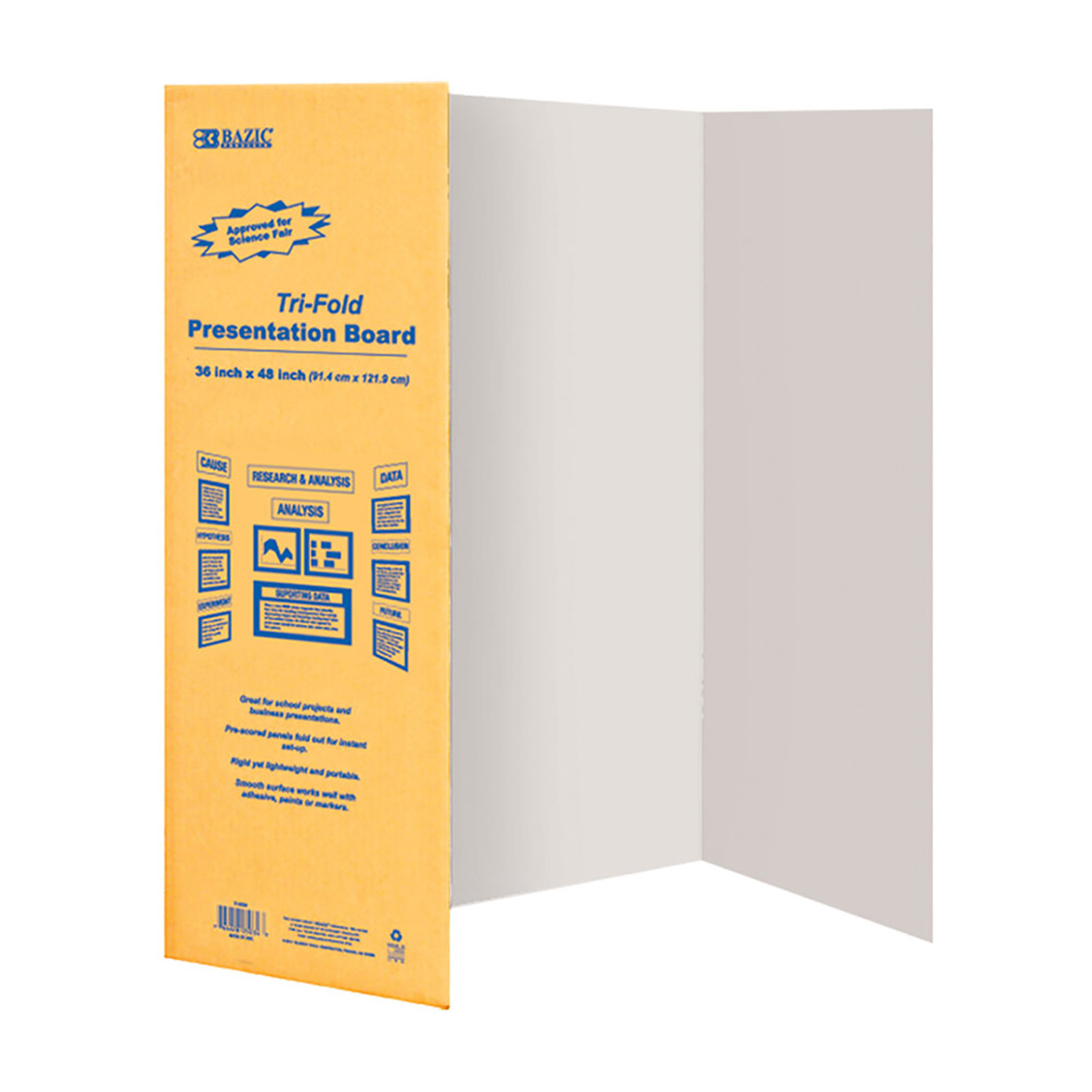 Wholesale TriFold Corrugated Presentation Boards White, 36" x 48