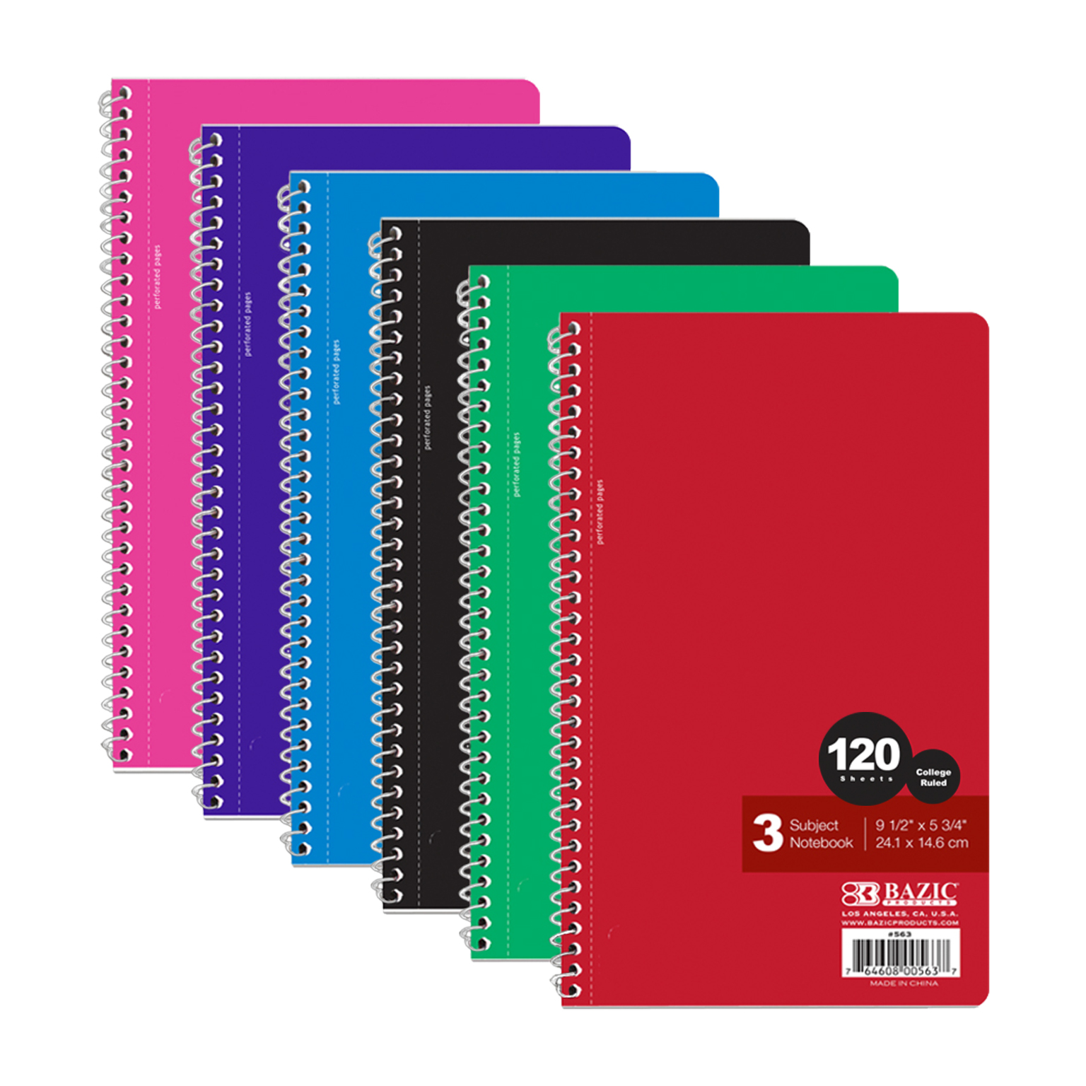 Wholesale 3 Subject College Ruled Spiral Notebook DollarDays