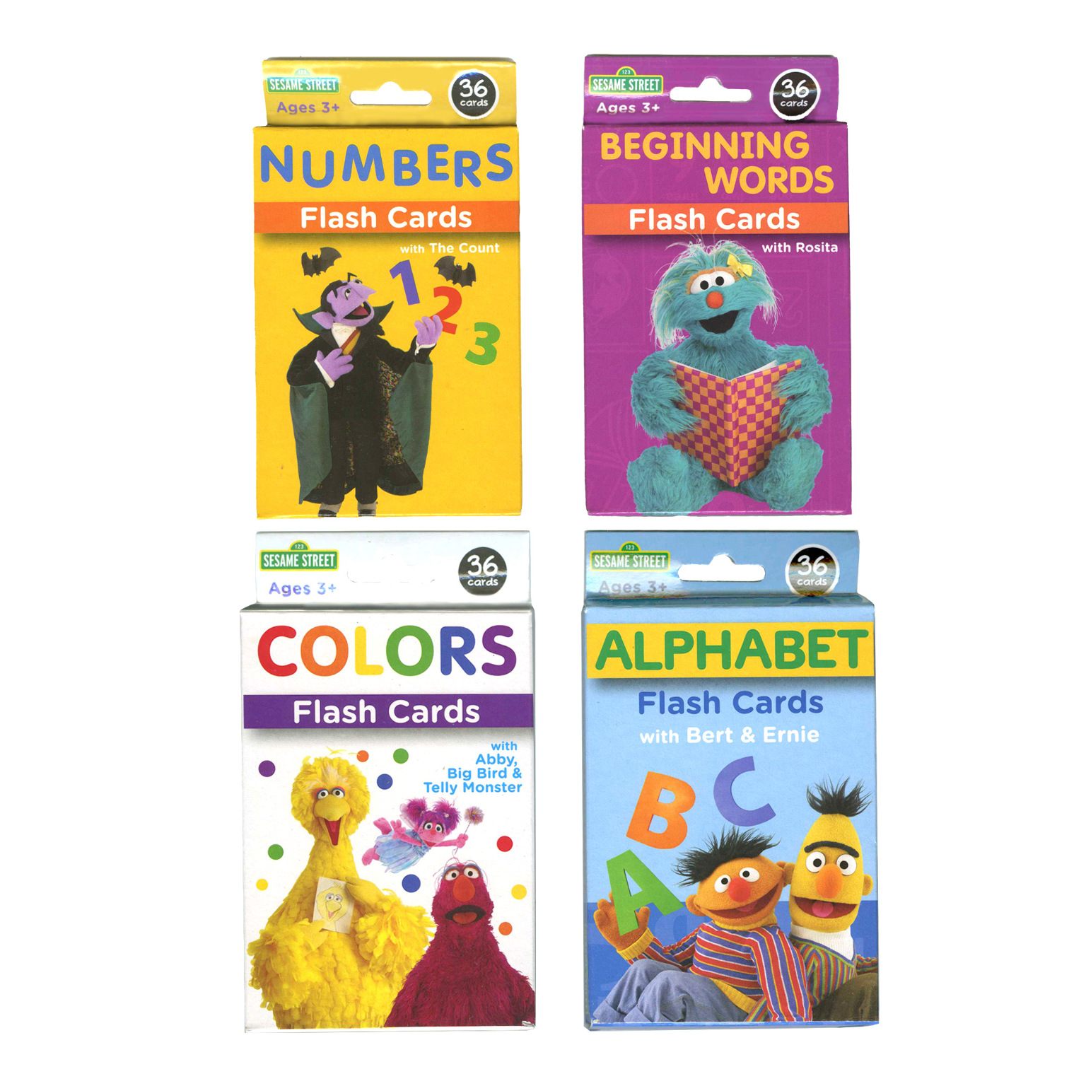 Numbers Colors *INCLUDES 3 PACKS* Sesame Street Flash CardS Beginning Words 