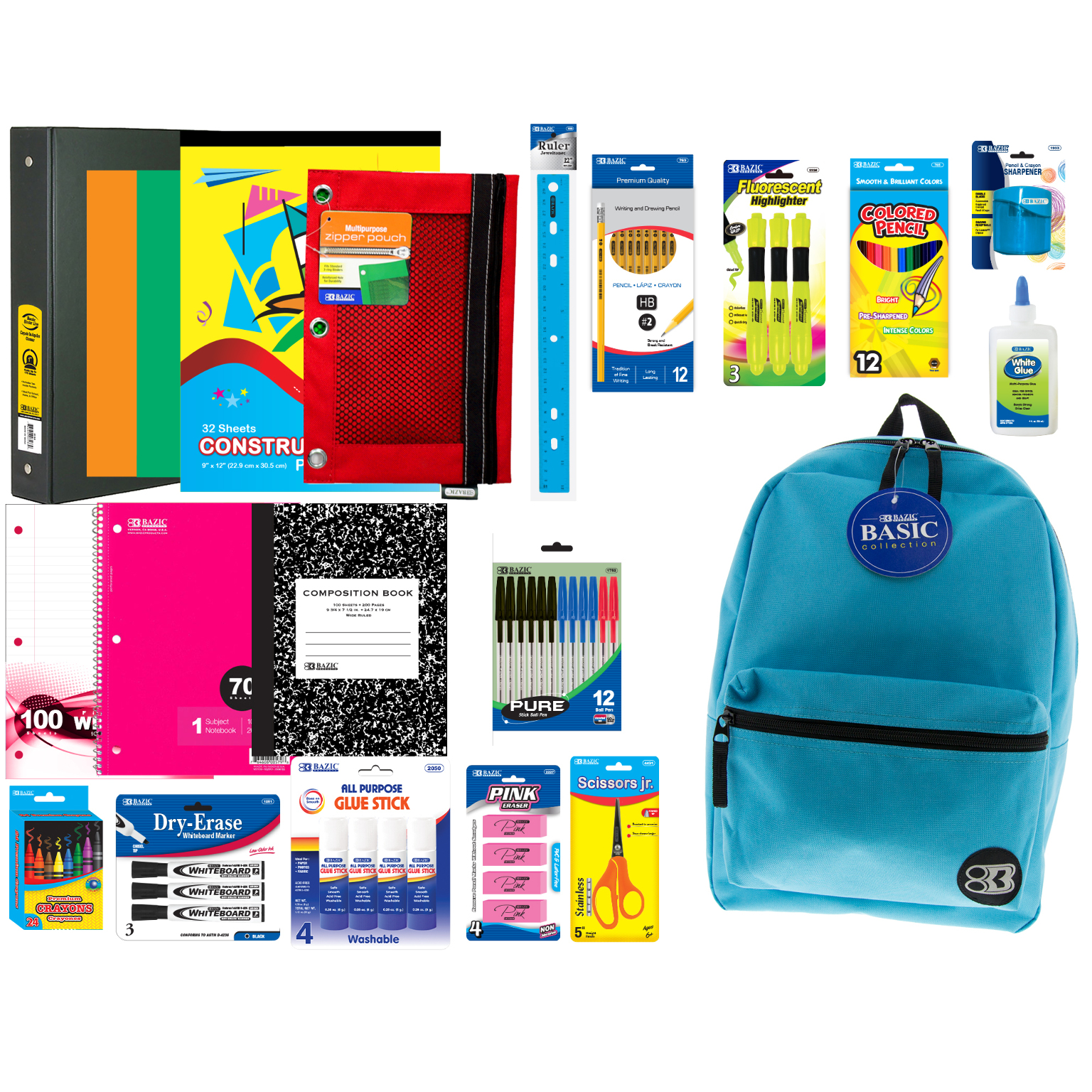 Wholesale Elementary School Supply Kits w/Backpack