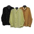 Plus Size Long Sleeve Georgette Button Down Blouse
