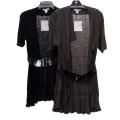 1/2 Sleeve Lapel Wide Collar Cardigan W/ith Belt