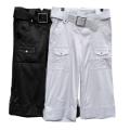 Miss Cargo Pocket Twill Belted Capri