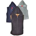 Junior Terry Sleeveless Zipper Vest With Hood