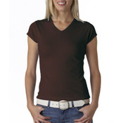 Bella Ladies S/S V-Neck T-Shirt Chocolate Medium