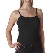 Bella Ladies 1x1 Rib Spaghetti-Strap Tank Top Blac