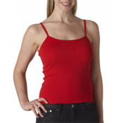 Bella Ladies 1x1 Rib Spaghetti-Strap Tank Top Red