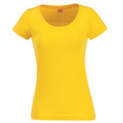 LA Clothing Womens Junior Deep Scoop Tee Yellow Medium