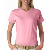 Anvil Ladies' V-Neck Tee Shirt Charity Pink XL