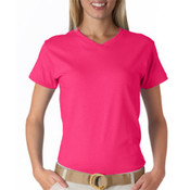 Anvil Ladies' V-Neck Tee Shirt Hot Pink XL