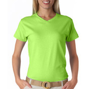 Anvil Ladies' V-Neck Tee Shirt Key Lime XL