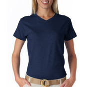 Anvil Ladies' V-Neck Tee Shirt Navy XL