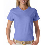 Anvil Ladies' V-Neck Tee Shirt Violet XL