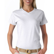 Anvil Ladies' V-Neck Tee Shirt White XL