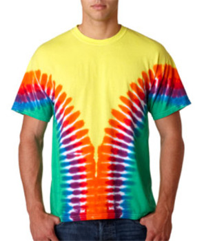 Gildan Adult Multi-Color V-Design Tie-Dye Tee Shir