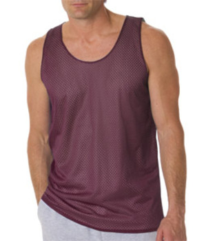 Badger Mens Mesh Reversible Tank MAR/WHT XL