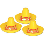 Miniature Yellow Plastic Sombrero
