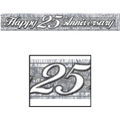 Metallic 25th Anniversary Fringe Banner
