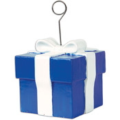 Blue Gift Box Photo/Balloon Holder Wholesale Bulk