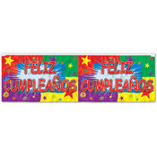FR Metallic Feliz Cumpleaños Fringe Banner