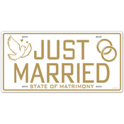 Just Married License Plate Cutout