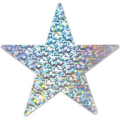 Prismatic Foil Star Cutout - 5 " - Silver