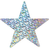 Prismatic Foil Star Cutout - 9" - Silver