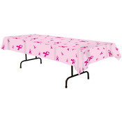Pink Ribbon Plastic Tablecover