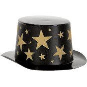 Miniature Black Plastic Topper w/Star Band