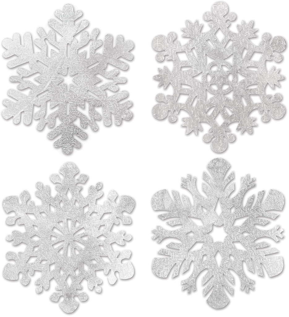 Wholesale Packaged Foil Snowflake Cutouts(12x.75)