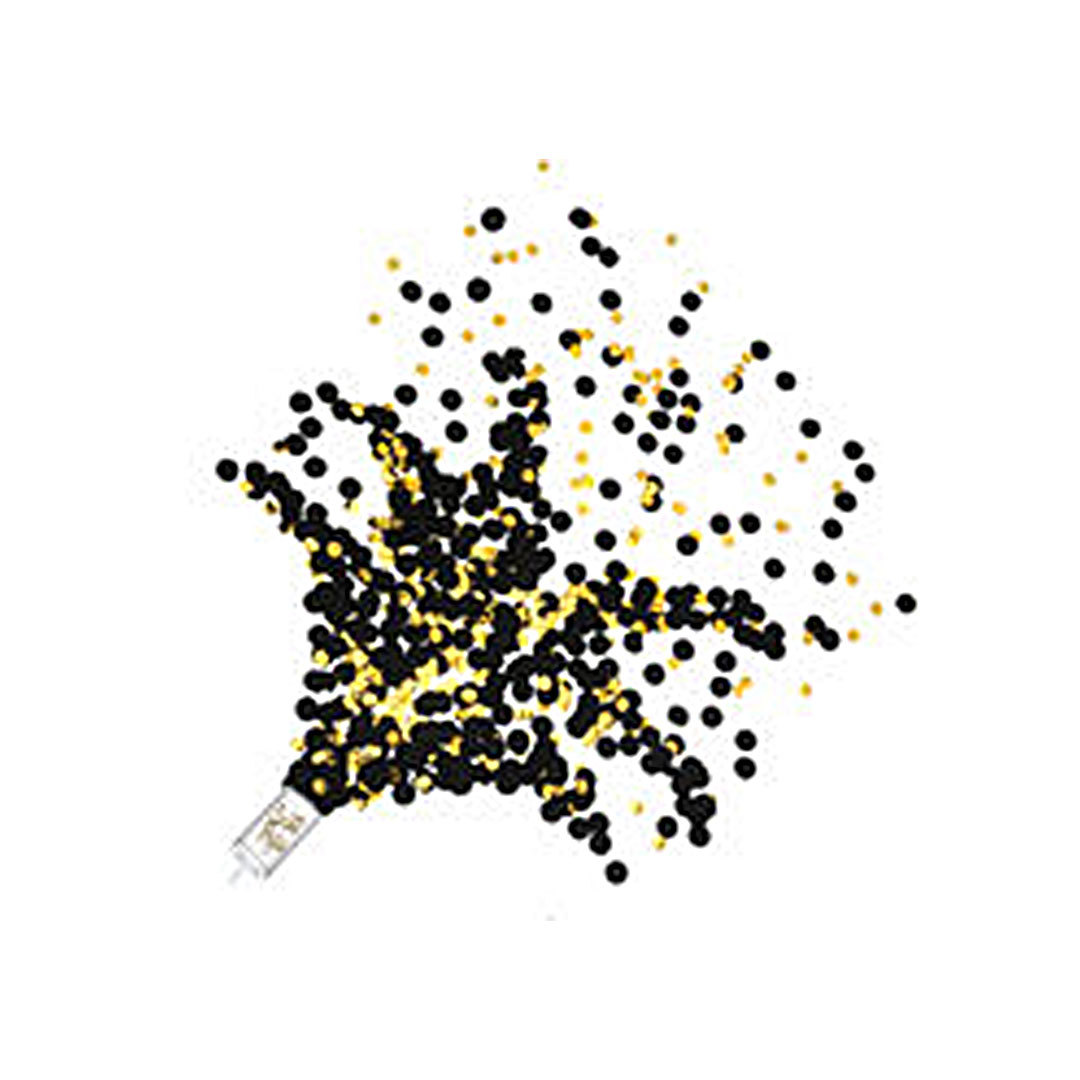 Wholesale Confetti Poppers Black & Gold, 8 Pack