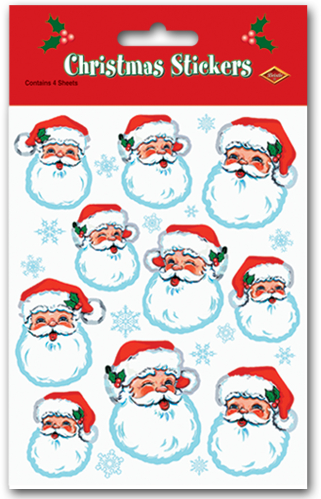 Wholesale Santa Face Stickers(36x.25)