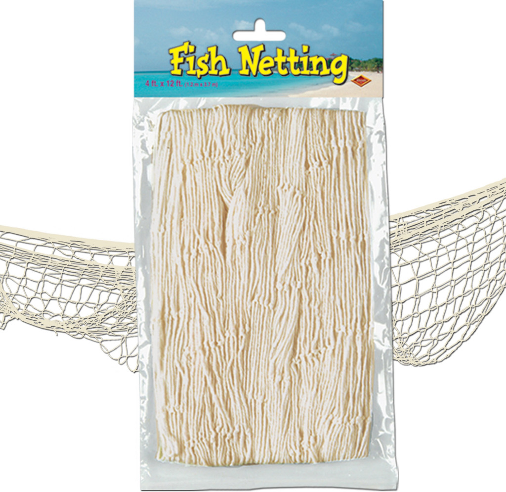 Wholesale Fish Netting Decorations White, 4' x 12', Peggable