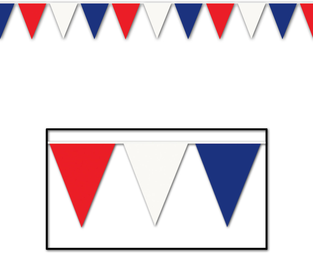 Wholesale Red, White Blue Pennant Banner - All-Weather #BWR207