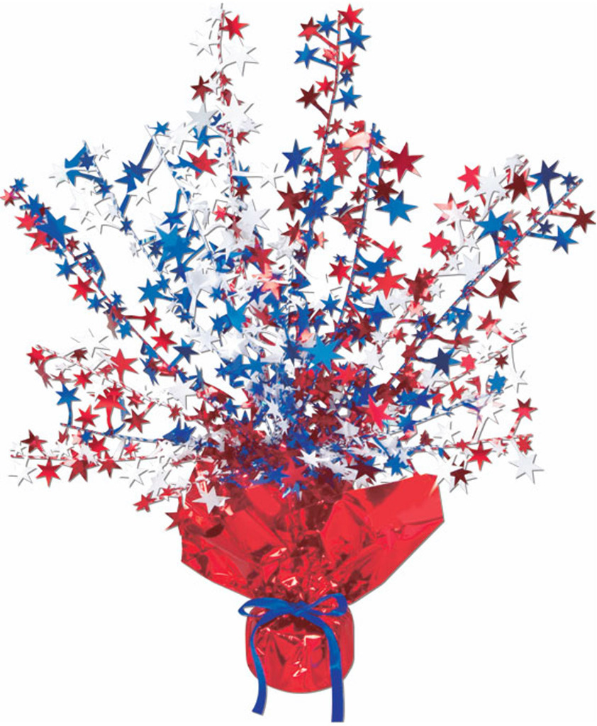 Wholesale Star Gleam 'N Burst Centerpiece - Red, White, Blue(12x.23)