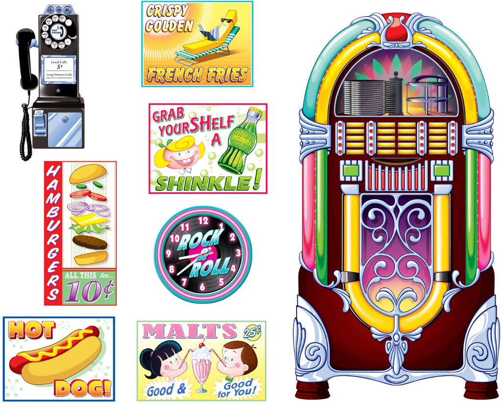 Wholesale Soda Shop Signs & Jukebox Props(48x$3.80)