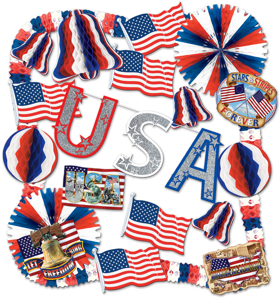 Wholesale Fourth of July Decorating Kit - 22 Pieces