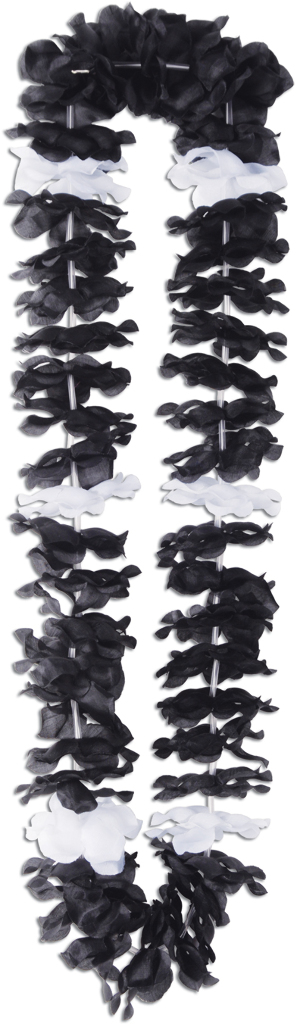 Wholesale Silk 'N Petals Elegance Lei - Black & White(12x.67)