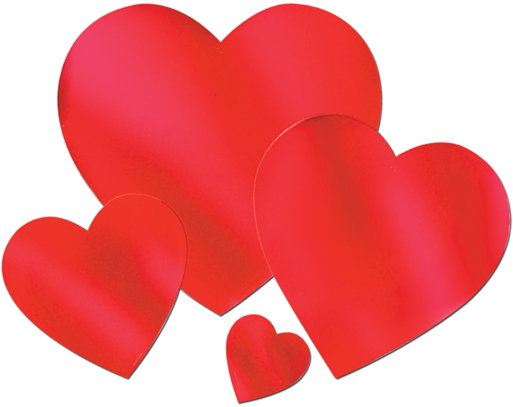 Wholesale Foil Heart Cutout - Red #R0977(144xalt=
