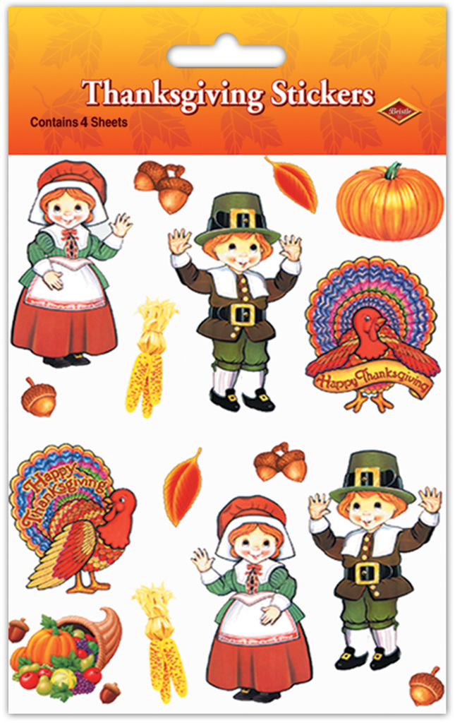 Wholesale Pilgrim & Turkey Stickers(36x.25)
