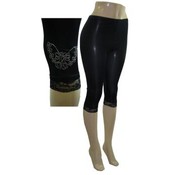 Womens Spandex Shinny Cropped Pants